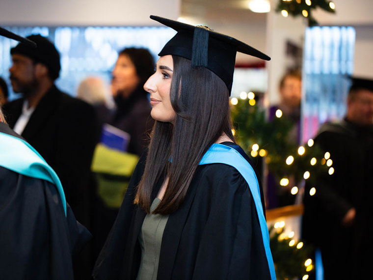 A student at the graduation ceremony