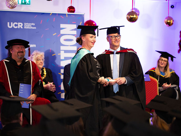 Jason Austin during the graduation ceremony