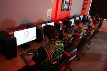 Students in the Esports gaming room at DVC