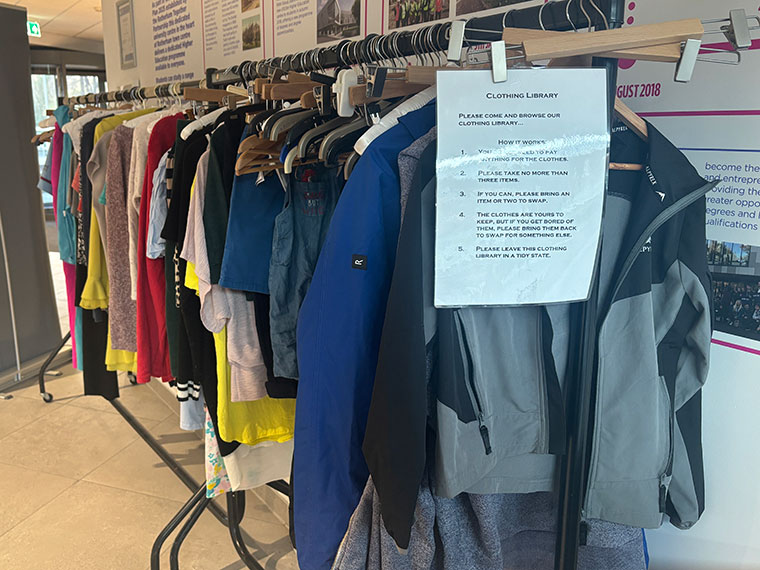 Free clothing rail in the UCR reception