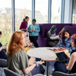 Students sat around a table at the UCR