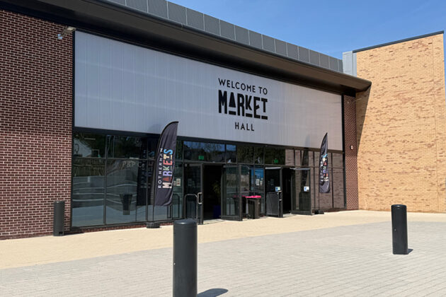 Outside the Rotherham Market building